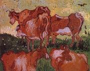 Vincent Van Gogh Cows (nn04) Spain oil painting artist